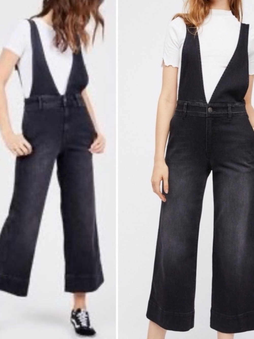 Black Wide-Leg free people Overalls